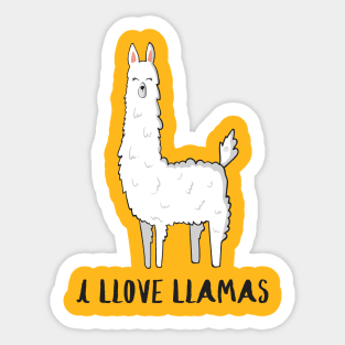 I Llove Llamas - Cute Funny Love Llama Fan Design Sticker